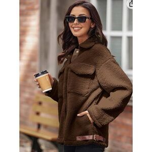 Hotouch Cozy Brown Sherpa fleece like Jacket